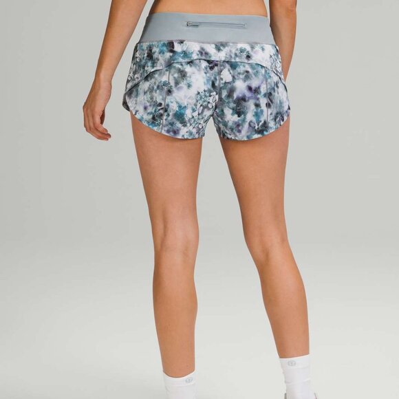 Lululemon Speed Up Mid-Rise Short 3" Lined Kaleidofloral Multi Blue Cast - Picture 4 of 14